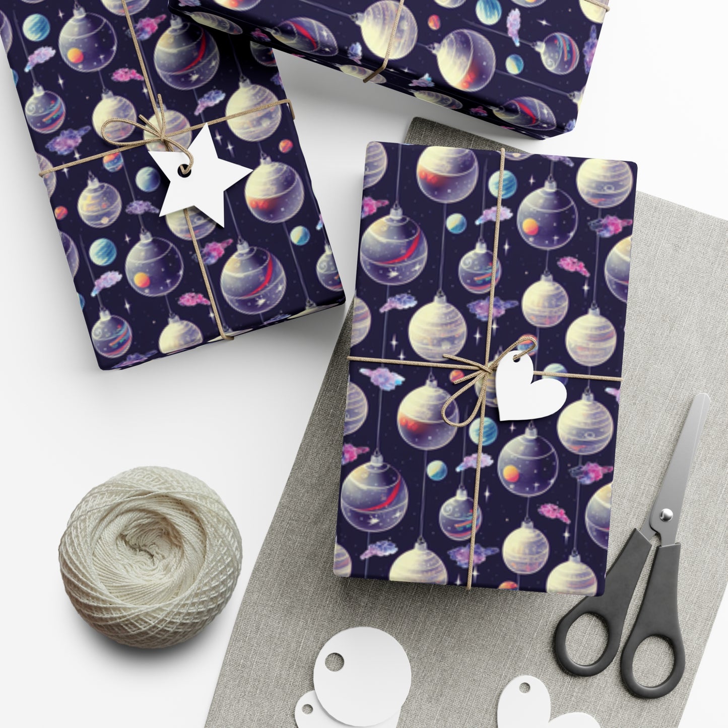Black Ocean Christmas Ornaments gift wrap roll
