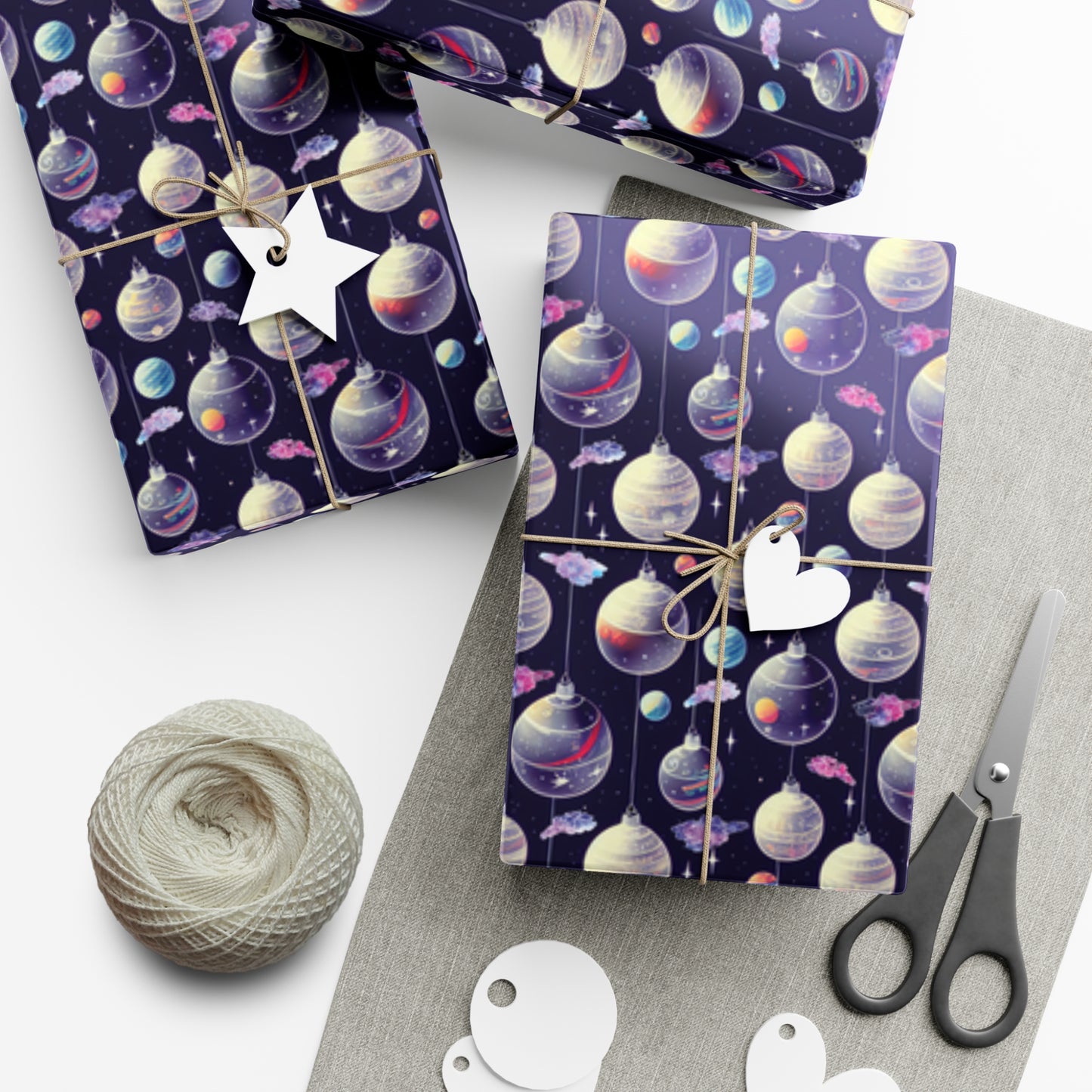 Black Ocean Christmas Ornaments gift wrap roll