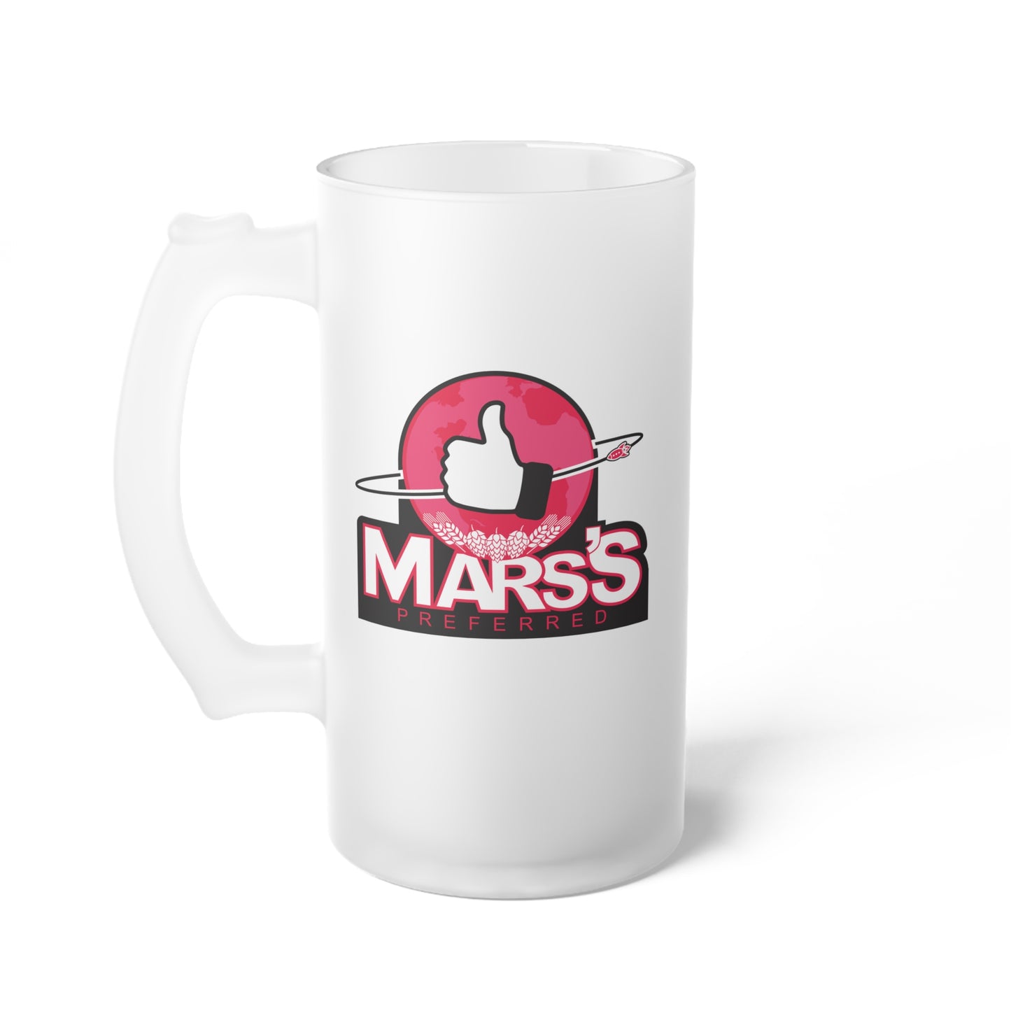 Black Ocean: Mars's Preferred frosted glass beer mug