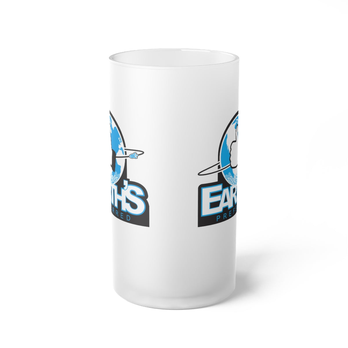 Black Ocean: Earth's Preferred frosted glass beer mug