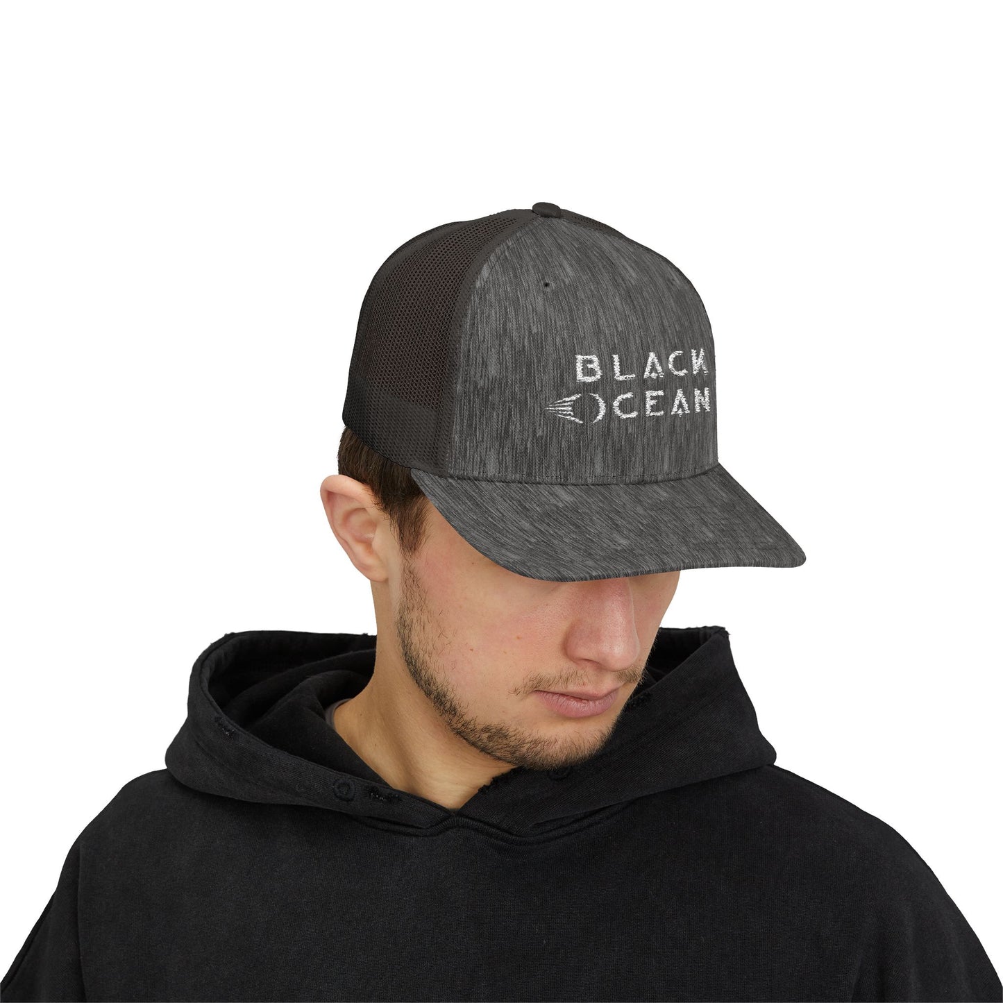 Black Ocean Snapback Trucker Cap