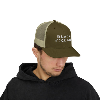 Black Ocean Snapback Trucker Cap