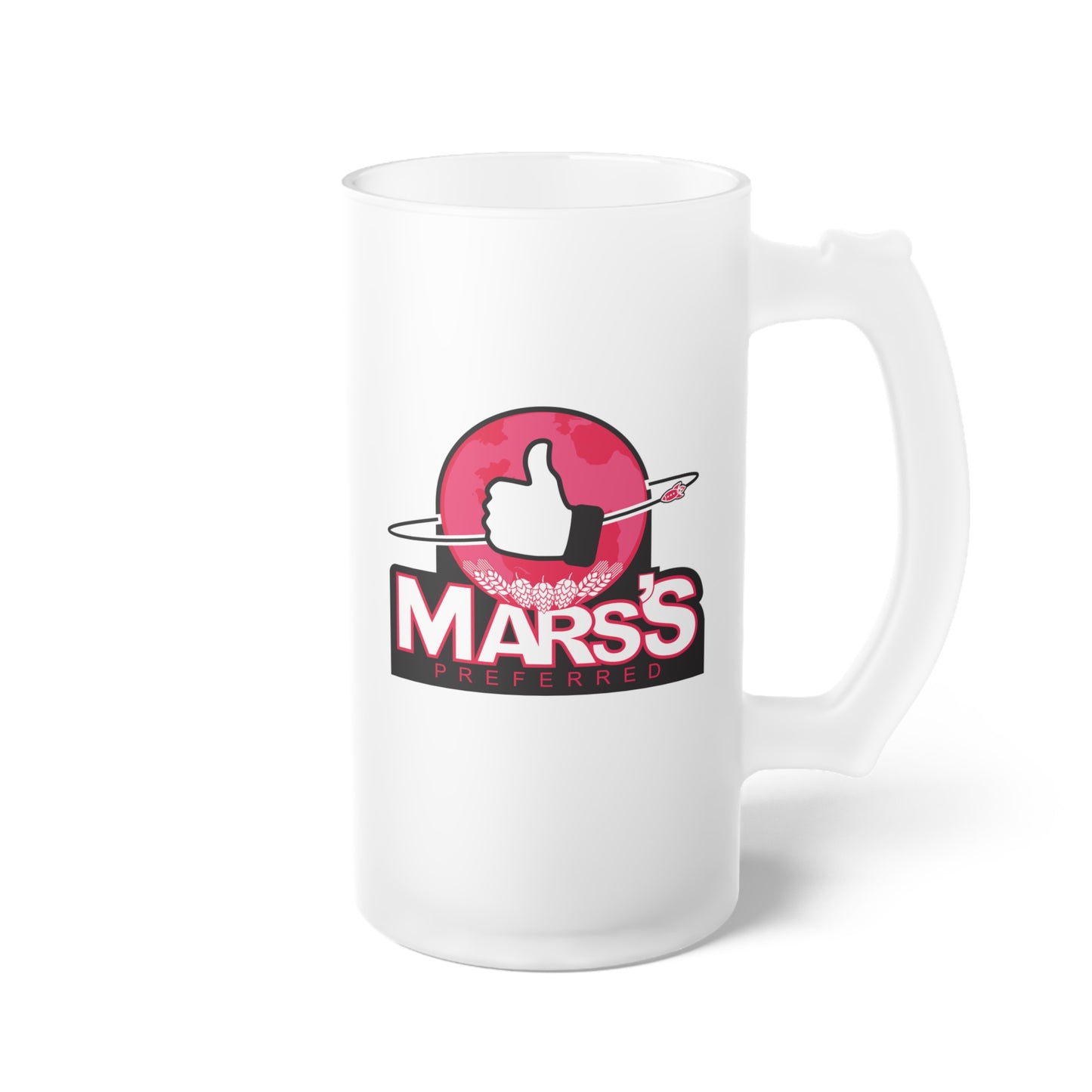 Black Ocean: Mars's Preferred frosted glass beer mug