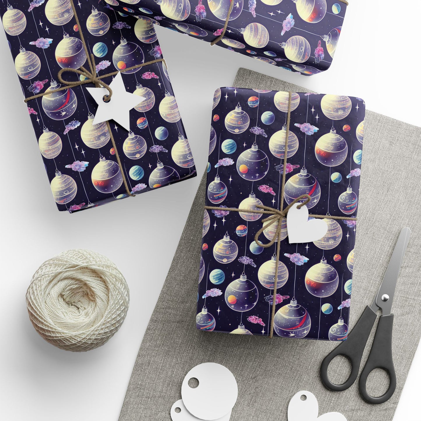 Black Ocean Christmas Ornaments gift wrap roll