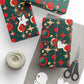 Black Ocean Red and Green Space gift wrap roll