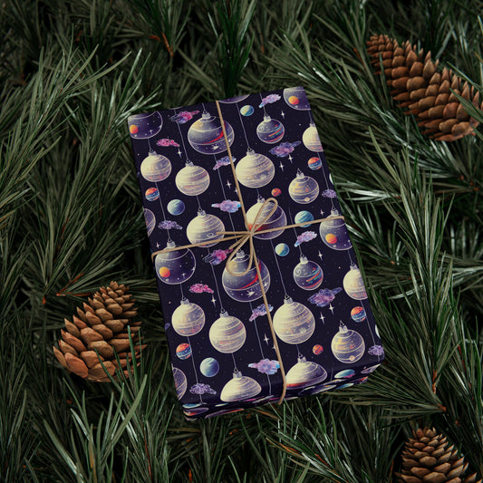 Black Ocean Christmas Ornaments gift wrap roll