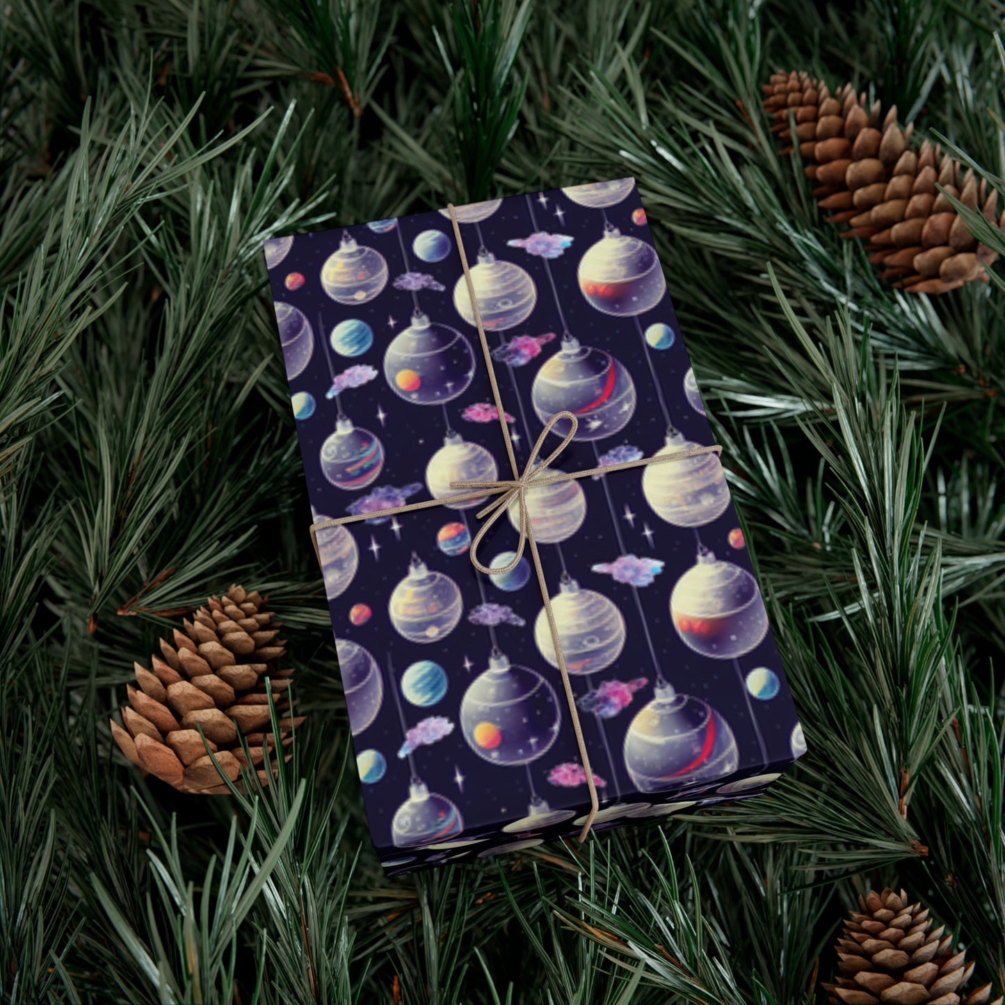 Black Ocean Christmas Ornaments gift wrap roll
