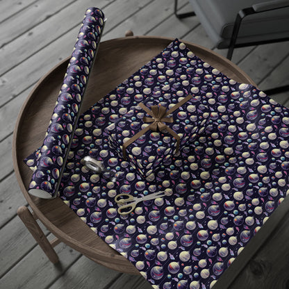 Black Ocean Christmas Ornaments gift wrap roll