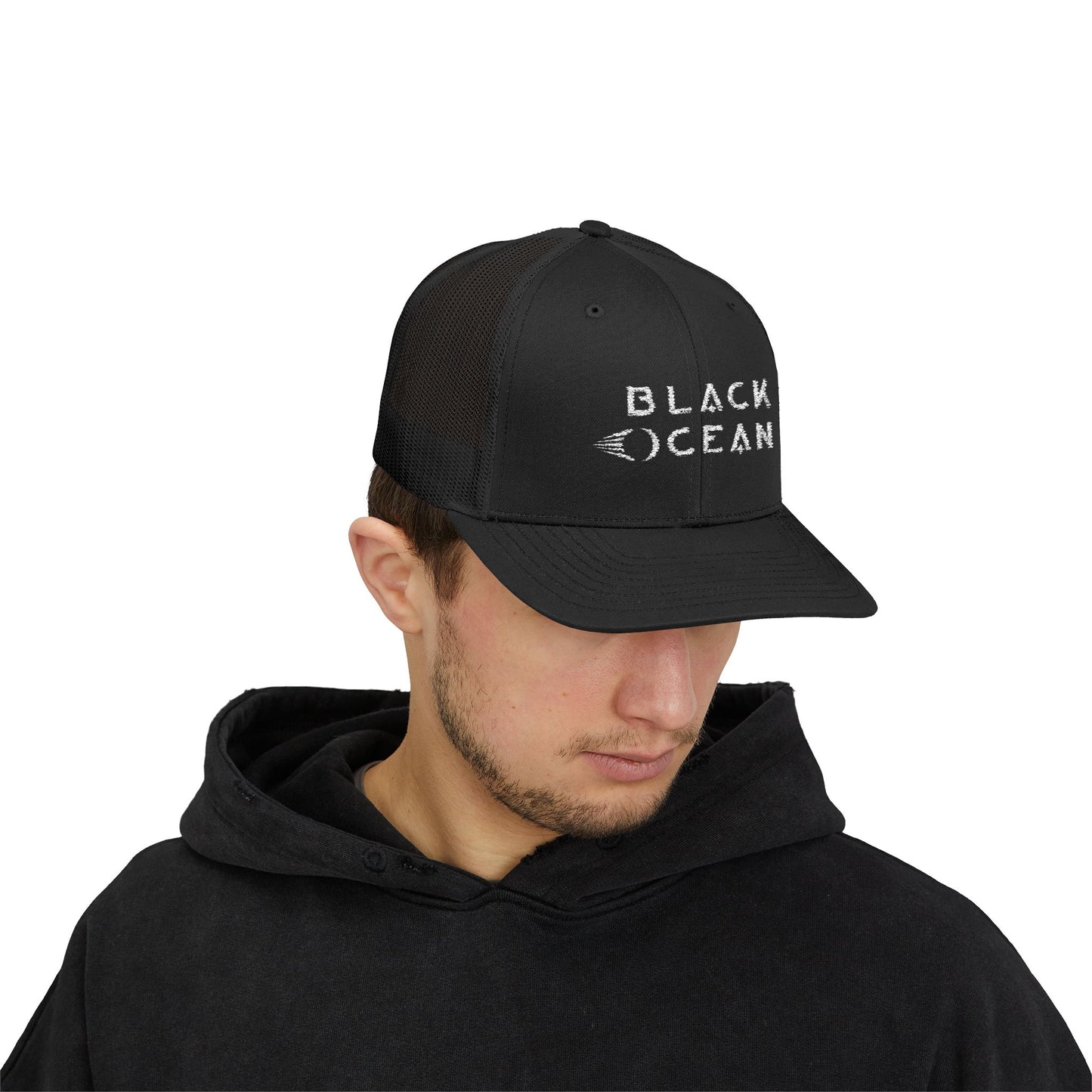 Black Ocean Snapback Trucker Cap