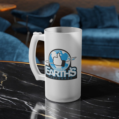 Black Ocean: Earth's Preferred frosted glass beer mug