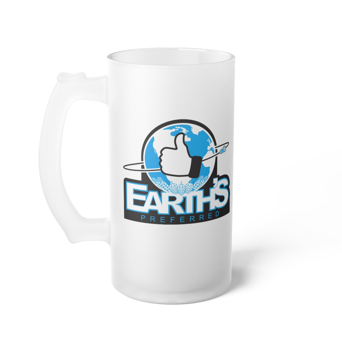 Black Ocean: Earth's Preferred frosted glass beer mug