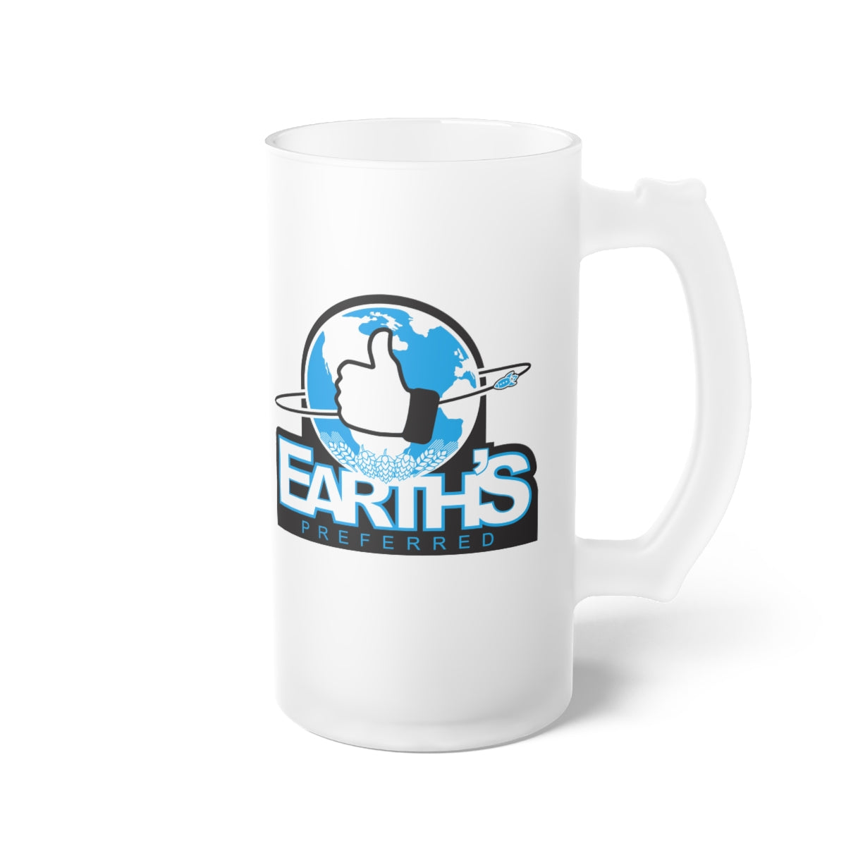 Black Ocean: Earth's Preferred frosted glass beer mug